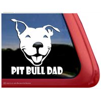 Pit Bull Dad | Dc281Dad Smiling Terrier Fenster Tablet Aufkleber von NickerStickers