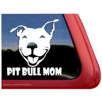 Pit Bull Mom | Dc281Mom Smiling Terrier Fenster Tablet Aufkleber von NickerStickers