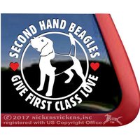 Second Hand Beagles Give First Class Love | Dc311Fcl Hochwertige Klebefolie Beagle Fensteraufkleber von NickerStickers