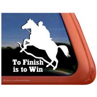 To Finish Is Win | Ausdauerpferd Dc427Sp1 - Hochwertige Klebefolien Fensteraufkleber 5" Groß X 5, 5" Breit von NickerStickers