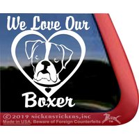 Wir Lieben Unseren Boxer | Dc641Hea Hochwertige Klebefolie Vinyl Fensteraufkleber Aufkleber Wir Lieben Unseren Boxer | Dc641Hea Hochwertige Klebefolie Vinyl Fensteraufkleber Aufkleber von NickerStickers