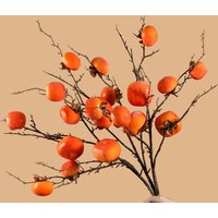 Gefälschter Persimmon-Fruchtzweig, Rustikales Obsthandwerk, Künstliche Blumen, Hausblumendekor, Hochzeitsarrangement, Obst Für Kranzbogenblumenstrauß von NicloeJewelry