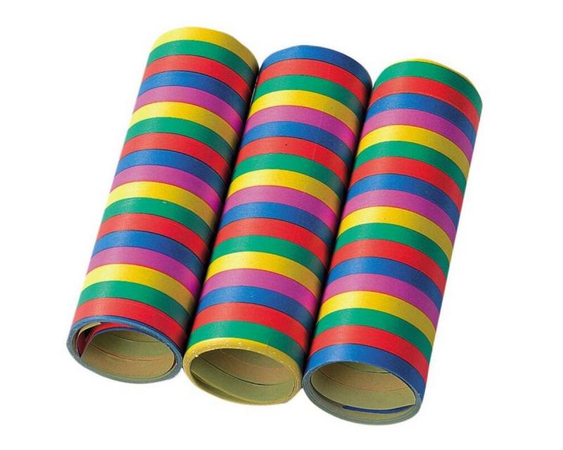 Nico Luftschlange Luftschlangen 'Streifen Bunt', 4m / 3 Rollen von Nico