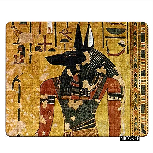 Nicokee Ägypten-Gaming-Mauspad, ägyptischer Jackal-Kopf, Gott Anubis, Mauspad für Computer, Schreibtisch, Laptop, Büro, 24,6 x 20,9 cm, rutschfestes Gummi von Nicokee