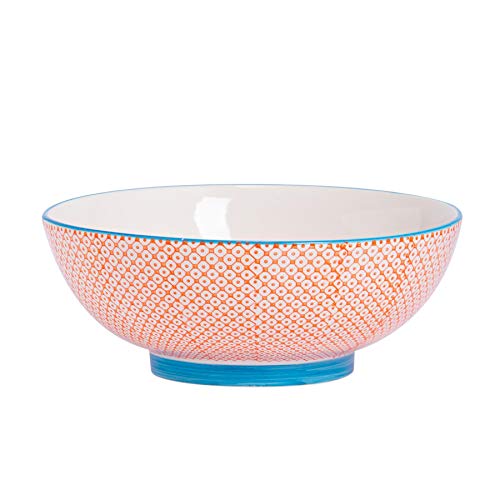 Nicola Spring Handgedruckte Obstschale - 31,5cm - Orange von Nicola Spring