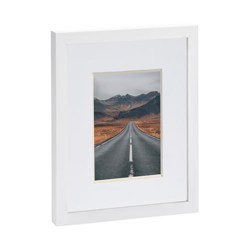 Nicola Spring 1x Weiß 8" x 10" Bilderrahmen mit Weiß 4" x 6" Montage - Glas Öffnung Heim Bild Wand Hängend Landschaft Porträt Anzeige von Nicola Spring