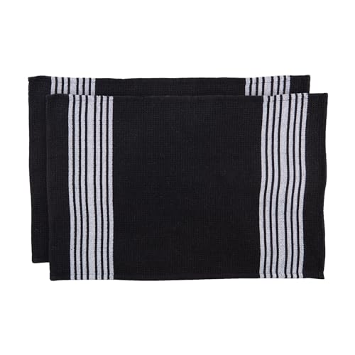 Nicola Spring 2X Schwarz 60cm x 40cm Geschirrtücher aus 100% Baumwolle - Saugfähig Heim Küche Gastronomie Ofen Glas Gericht Tuch Hand Handtücher Nicola Spring 2X Schwarz 60cm x 40cm Geschirrtücher aus 100% Baumwolle - Saugfähig Heim Küche Gastronomie Ofen Glas Gericht Tuch Hand Handtücher von Nicola Spring