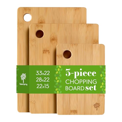 Nicola Spring 3 Piece Rechteck Bambus-Schneidebrett-Set - 33 x 22cm | 28 x 22cm | 22 x 15cm - Natürlich Küche Metzger Carving Block Schneiden Board Servier Tablett Arbeitsplattenschoner für Fleisch Nicola Spring 3 Piece Rechteck Bambus-Schneidebrett-Set - 33 x 22cm | 28 x 22cm | 22 x 15cm - Natürlich Küche Metzger Carving Block Schneiden Board Servier Tablett Arbeitsplattenschoner für Fleisch von Nicola Spring