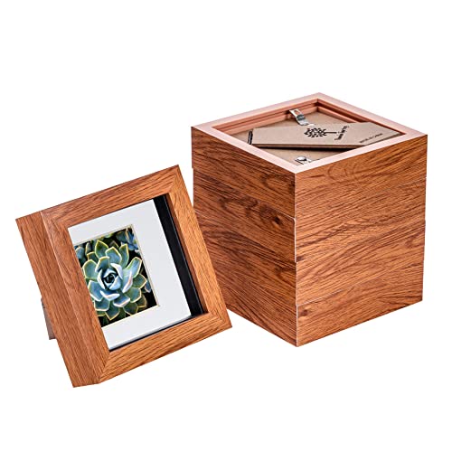 Nicola Spring 3D-Box Fotorahmen - 4 X 4 mit 2 X 2 Halterung - Dunkelholz/Weiß - Pack Von 5 von Nicola Spring