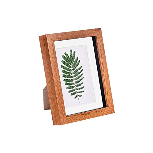 Nicola Spring 3D-Box Fotorahmen - 5 X 7 mit 4 X 6 Halterung - Dunkles Holz/Weiß von Nicola Spring