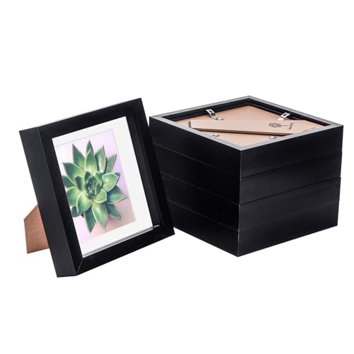 Nicola Spring 3D-Box Fotorahmen - 6 X 6 mit 4 X 4 Halterung - Schwarz/Weiß - Pack Von 5 von Nicola Spring