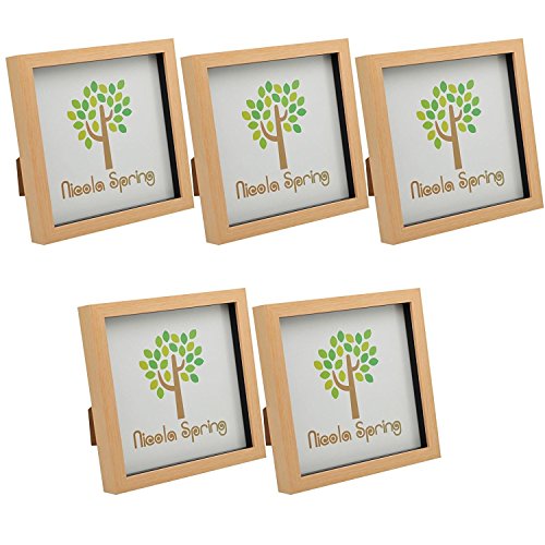 Nicola Spring 3D-Box Fotorahmen - 8 X 8 - Leichtes Holz - Pack Von 5 von Nicola Spring