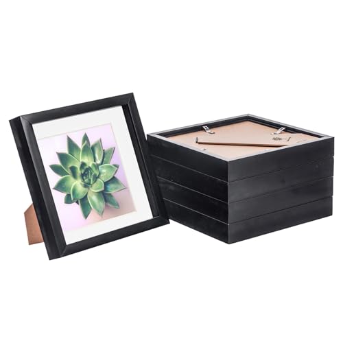 Nicola Spring 3D-Box Fotorahmen - 8 X 8 mit 6 X 6 Halterung - Schwarz/Weiß - Pack Von 5 von Nicola Spring