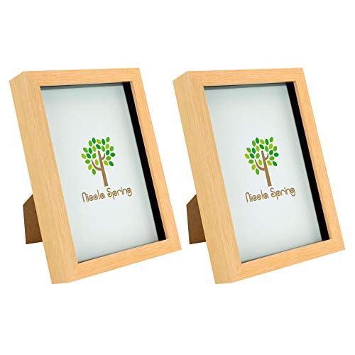 Nicola Spring 3D-Box Fotorahmen - A5 (6 X 8) - Leichtes Holz - Pack Von 2 von Nicola Spring
