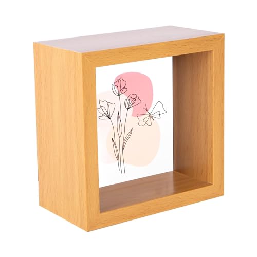 Nicola Spring 3D Deep Box Fotorahmen - 4 X 4 - Leichtes Holz von Nicola Spring