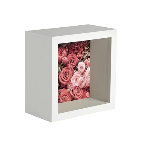 Nicola Spring 3D Deep Box Fotorahmen - 4 X 4 - Weiß von Nicola Spring