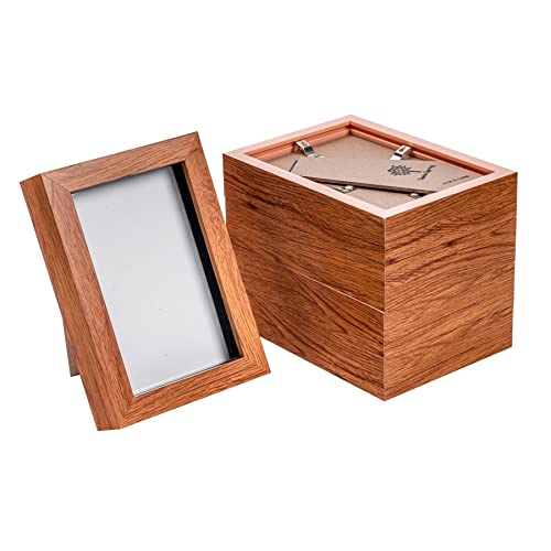 Nicola Spring 3D-Schattenbox-Fotorahmen - 4 x 6 Zoll (10 x 15 cm) - 5 Stück - 3D-Fotorahmen aus dunklem Holz, Bilderrahmenbox, kleine Porträt-Vitrine für Kunsthandwerk, Andenken von Nicola Spring