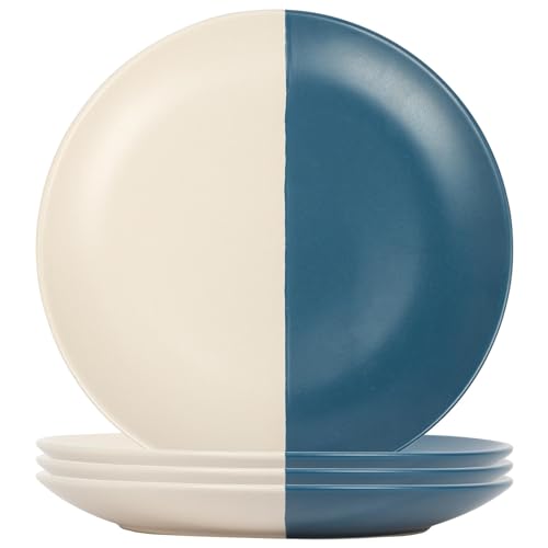 Nicola Spring 4X Navy 26,5 cm getauchtes Steinzeug -Abendessen - Große farbige Keramik -Essgeschirrgeschirrs Geschirr Geschirrspülmittel von Nicola Spring
