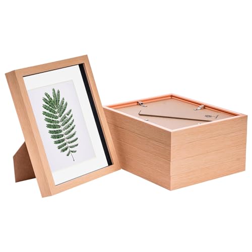 Nicola Spring 3D-Box Fotorahmen - 8 X 10 mit 5 X 7 Halterung - Helles Holz/Weiß - Pack Von 5 von Nicola Spring