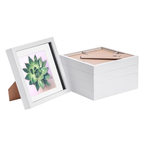 Nicola Spring 3D-Box Fotorahmen - 8 X 8 mit 6 X 6 Montierung - Weiß/Weiß - 5 Packung Von 5 von Nicola Spring