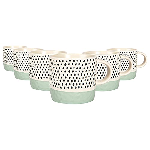 Nicola Spring Getauchte Dotty Stone to Coffee Tugs - 385ml - Blau - Pack Von 6 von Nicola Spring