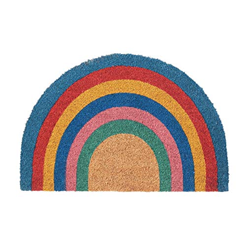 Nicola Spring Coir Half Moon Türmatte - 60 X 40cm - Regenbogenpastell - Pack Von 2 von Nicola Spring