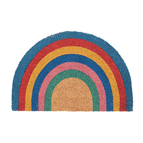 Nicola Spring Coir Half Moon Türmatte - 60 X 40cm - Regenbogenpastell von Nicola Spring