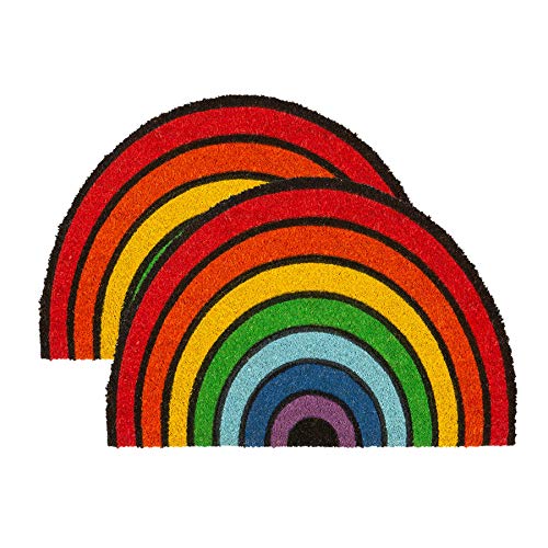 Nicola Spring Coir Half Moon Türmatten - 60 X 40cm - Regenbogen - Pack Von 2 von Nicola Spring