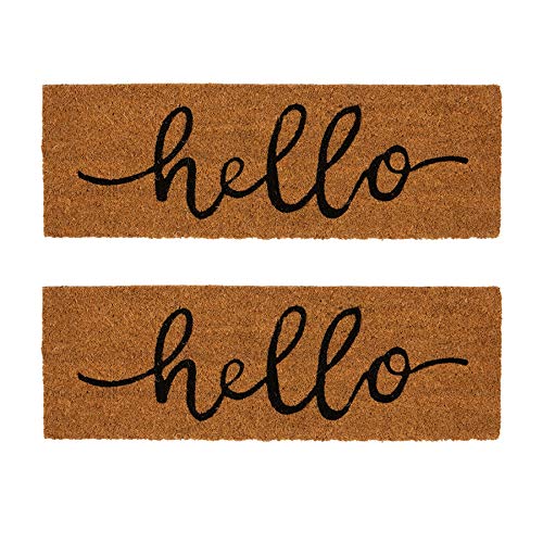 Nicola Spring Coir Step Mats - 60 X 20cm - Hallo - Pack Von 2 von Nicola Spring