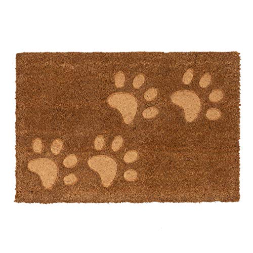 Nicola Spring Coir -Türmatte - 60 X 40cm - Geprägte Pfotenabdrücke von Nicola Spring