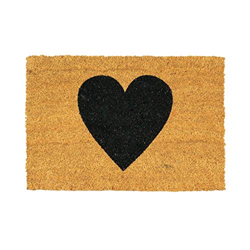 Nicola Spring Coir -Türmatte - 60 X 40cm - Schwarzes Herz von Nicola Spring