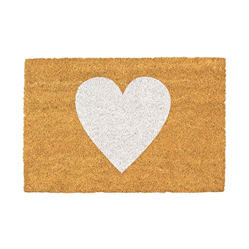 Nicola Spring Coir -Türmatte - 60 X 40cm - Weißes Herz von Nicola Spring