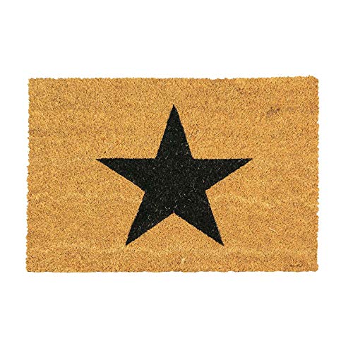 Nicola Spring Coir -Türmatte - 90 X 60cm - Schwarzer Stern von Nicola Spring