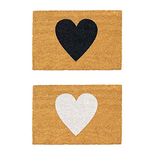 Nicola Spring Coir -Türmatten - 60 X 40cm - Herzen - Pack Von 2 von Nicola Spring