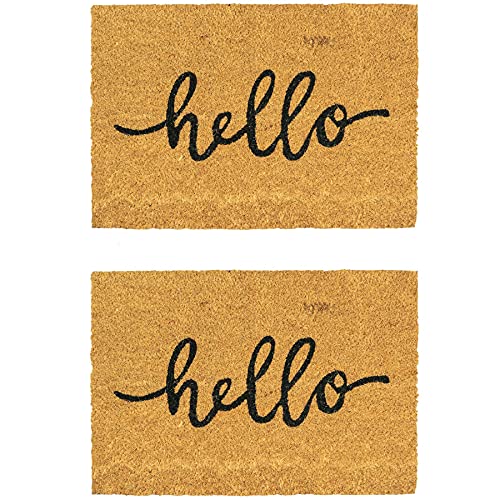 Nicola Spring Coir -Türmatten - 90 X 60cm - Hallo - Pack Von 2 von Nicola Spring