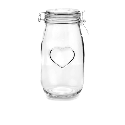 Nicola Spring Herzglas Lagerglas - 1,5L - Klarer Siegel von Nicola Spring