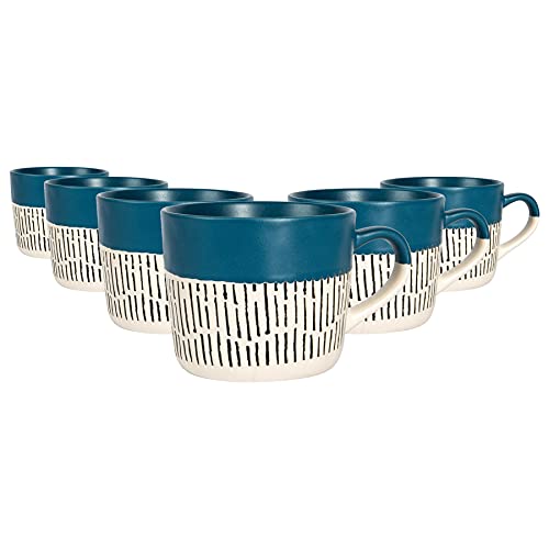 Nicola Spring Getauchte Armaturenbrettkaffeetassen - 450ml - Blau - Pack Von 6 von Nicola Spring