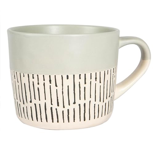 Nicola Spring Getauchte Dash Stoneware Kaffeetasse - 450ml - Grau von Nicola Spring