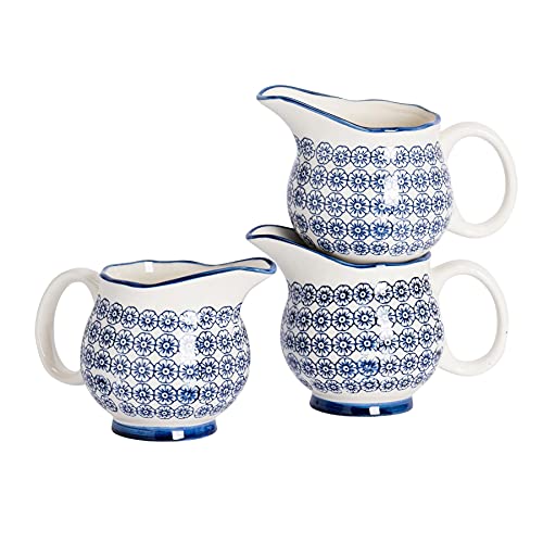 Nicola Spring Handgedruckte Milchkrüge - 300ml - Marine - Pack Von 6 von Nicola Spring