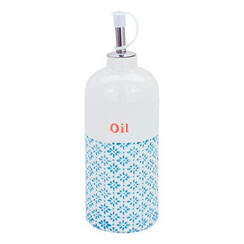 Nicola Spring Handgedruckte Olivenölgießflasche - 500ml - Blau Nicola Spring Handgedruckte Olivenölgießflasche - 500ml - Blau von Nicola Spring
