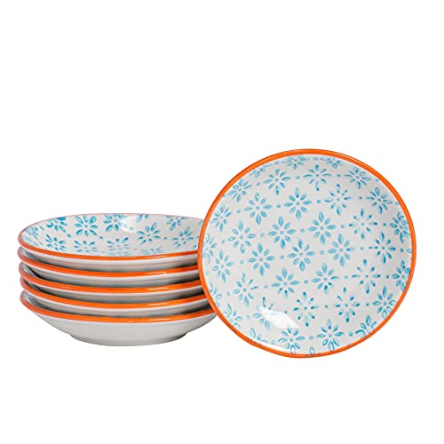 Nicola Spring Handgedruckte Saucengerichte - 10cm - Blau - Pack Von 6 Nicola Spring Handgedruckte Saucengerichte - 10cm - Blau - Pack Von 6 von Nicola Spring