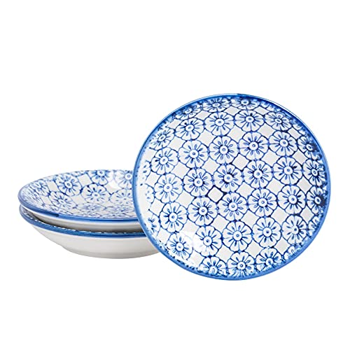 Nicola Spring Handgedruckte Saucengerichte - 10cm - Marine - Pack Von 3 von Nicola Spring