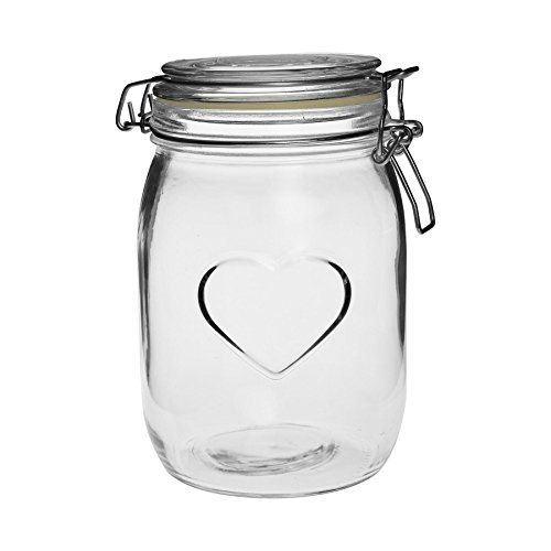 Nicola Spring Herzglas Lagerglas - 1L - Klarer Siegel von Nicola Spring