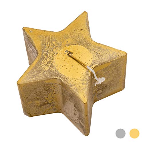 Nicola Spring Metallic Candle Star Shaped - große Luxe Dekoration - Zeit 75hr Brennen - Gold - 13,5 x 8,5 cm von Nicola Spring