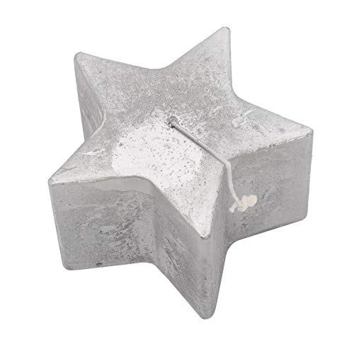 Nicola Spring Metallic Candle Star Shaped - große Luxe Dekoration - Zeit 75hr Brennen - Silber - 13,5 x 8,5 cm von Nicola Spring