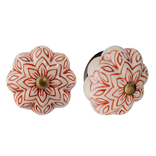 Nicola Spring Möbelknöpfe aus Keramik - Blumendesign im Vintage-Look - Dunkelrot - 12 Stück Nicola Spring Möbelknöpfe aus Keramik - Blumendesign im Vintage-Look - Dunkelrot - 12 Stück von Nicola Spring