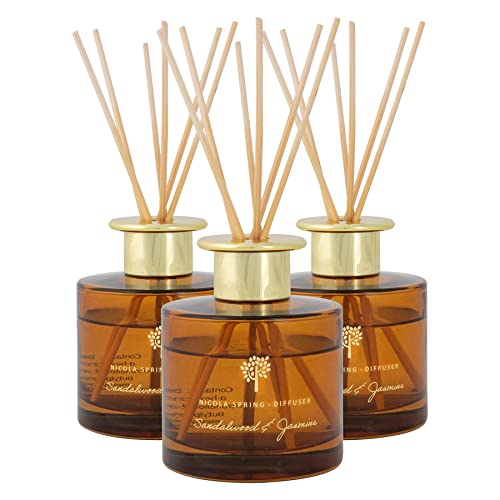 Nicola Spring Reed -Diffusoren - 200ml - Sandelholz & Jasmine - Pack Von 3 von Nicola Spring