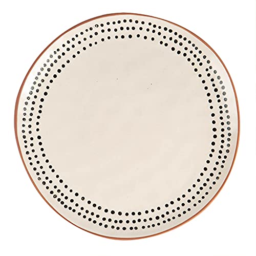 Nicola Spring Spotted Rand Stoneware Teller - 26cm - Monochrom von Nicola Spring