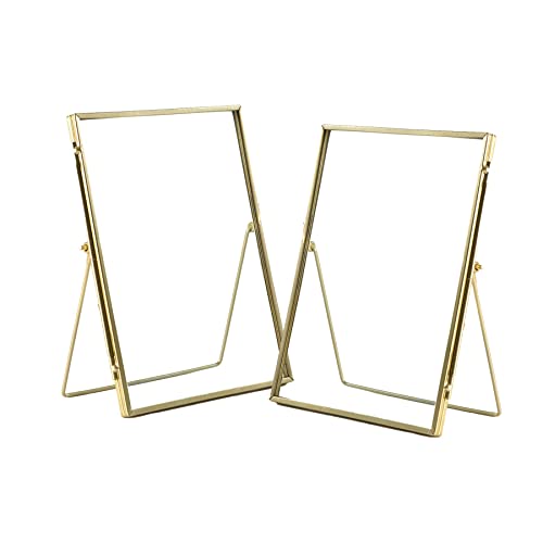 Nicola Spring Stehende Metallfoto -Frames - 6" x 8" - Gold - Pack Von 2 von Nicola Spring