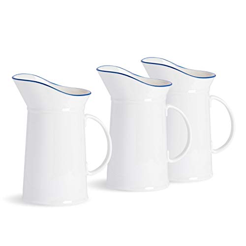 Nicola Spring Weiße Bauernhaus -Wasserkrüge - 1L - Pack Von 3 von Nicola Spring